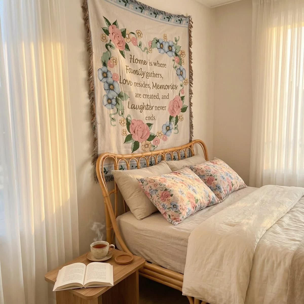 Jeté de canapé tissé mélange coton Décoration murale 130x160cm