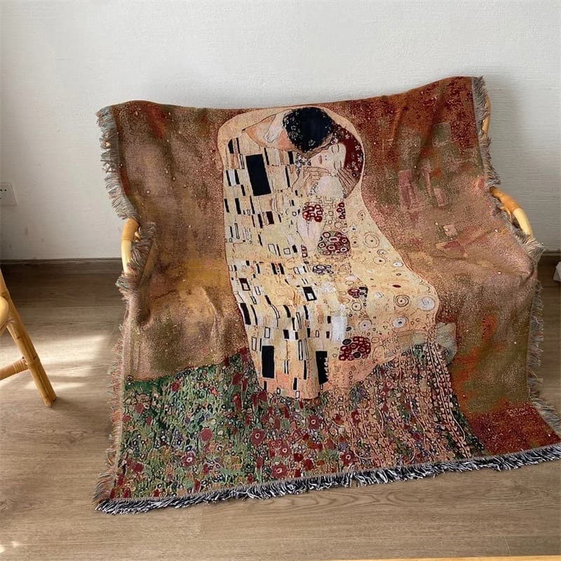 Plaid jetable art vintage housse de canapé tapisserie en mélange de coton