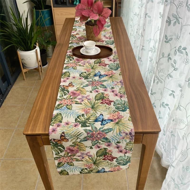 Chemin de table et nappe forêt tropicale polyester coton