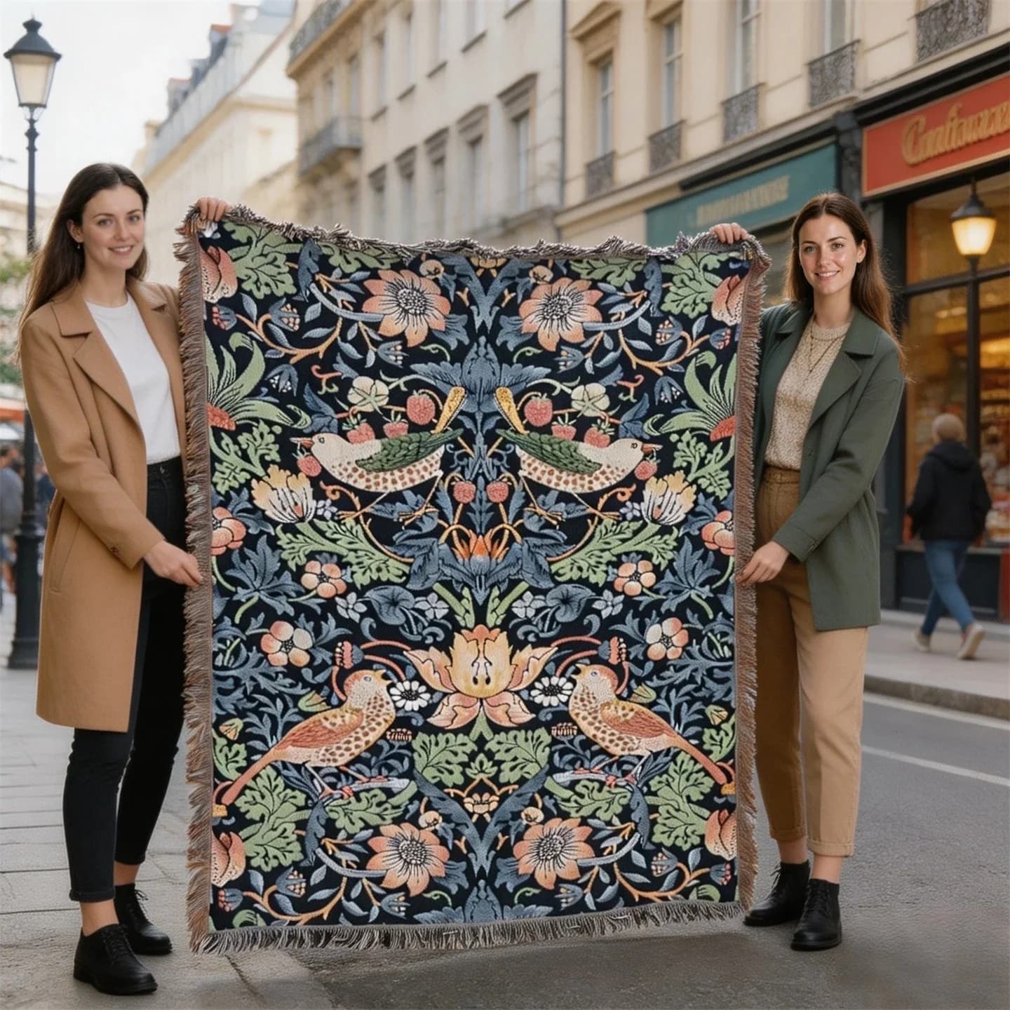Jeté de canapé en polyester-coton, tapisserie 130x160cm