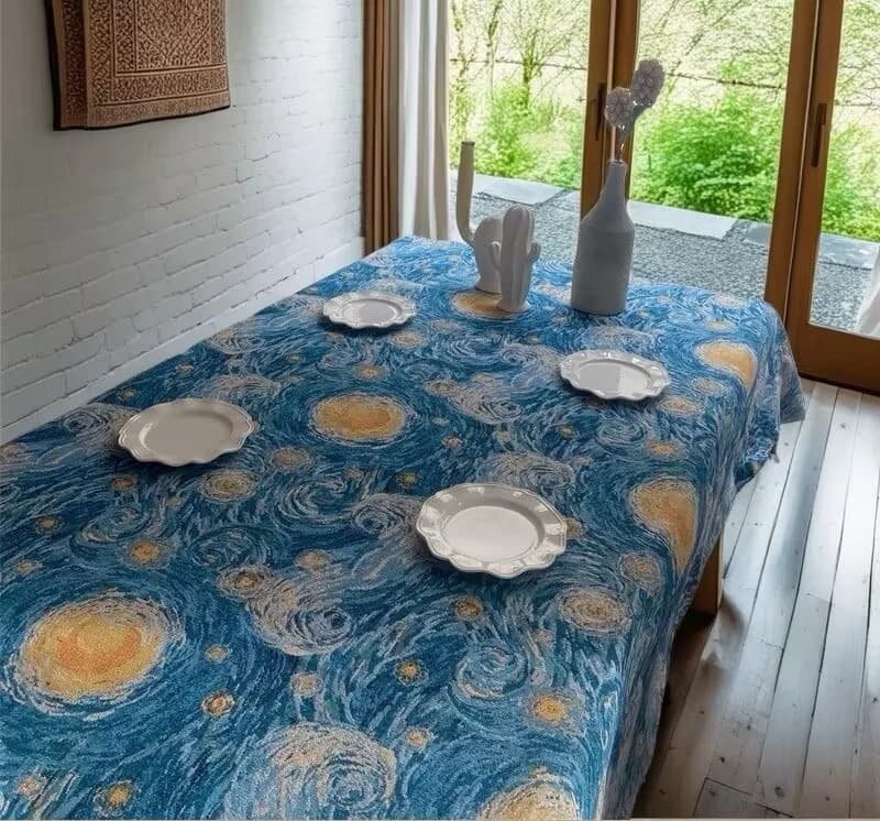 Nappe rectangulaire Nuit étoilée en mélange de coton