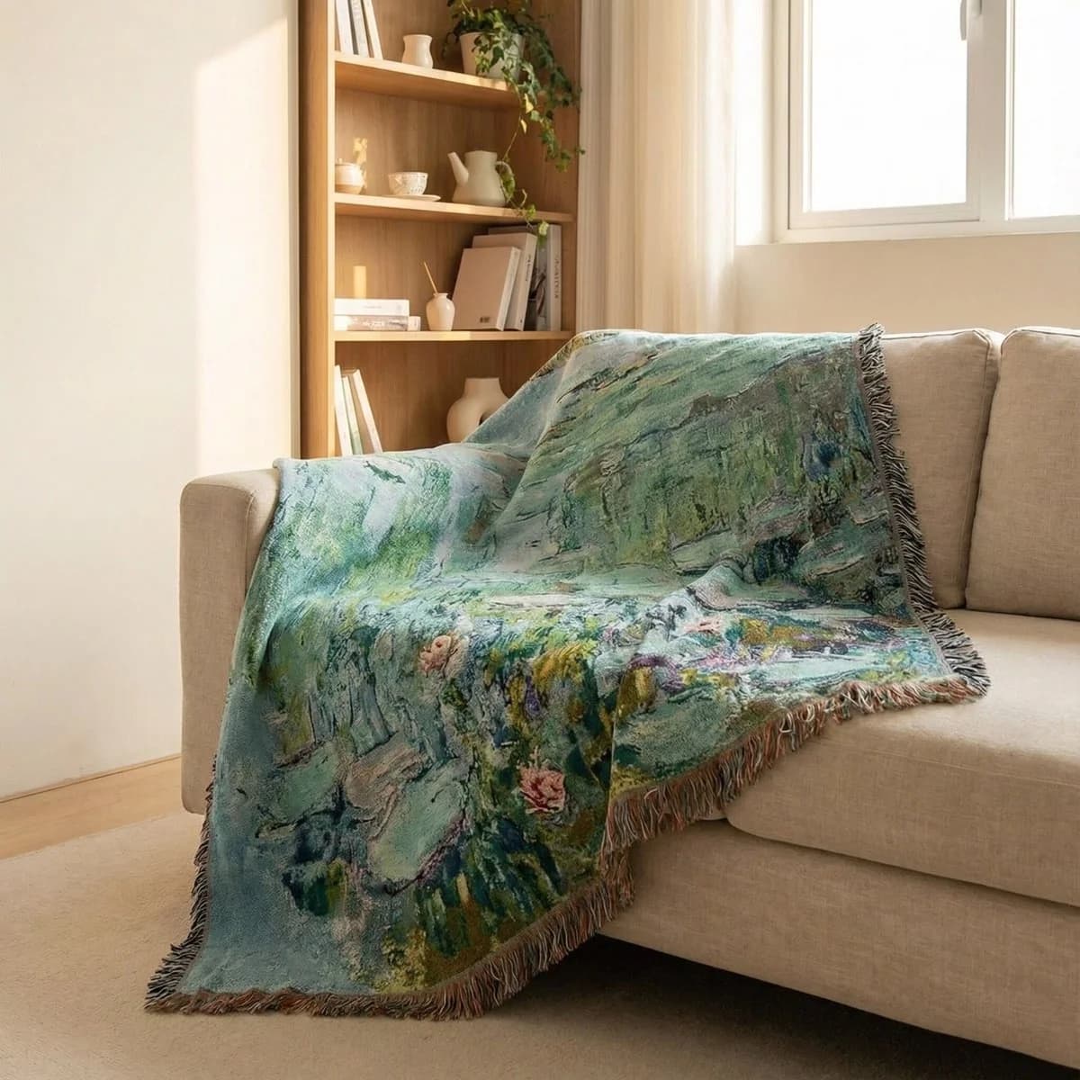 Plaid tapisserie art impressionniste pour canapé et mur