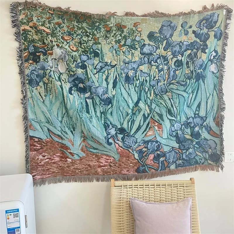 Plaid Tapisserie Style Van Gogh Housse de Canapé Coton