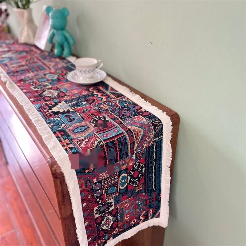 Chemin de table bohème en mélange de coton