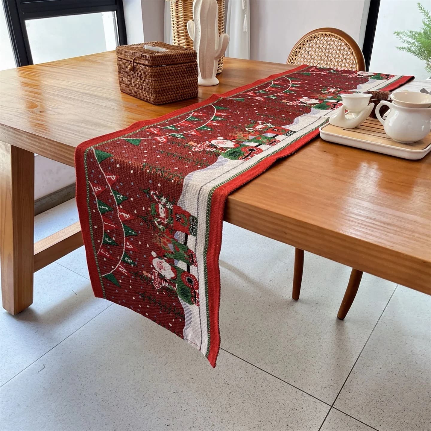 Chemin de table de Noël décoratif pour fêtes