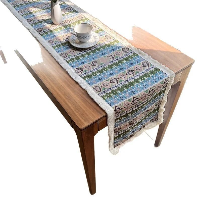 Chemin de table bohème en mélange de coton