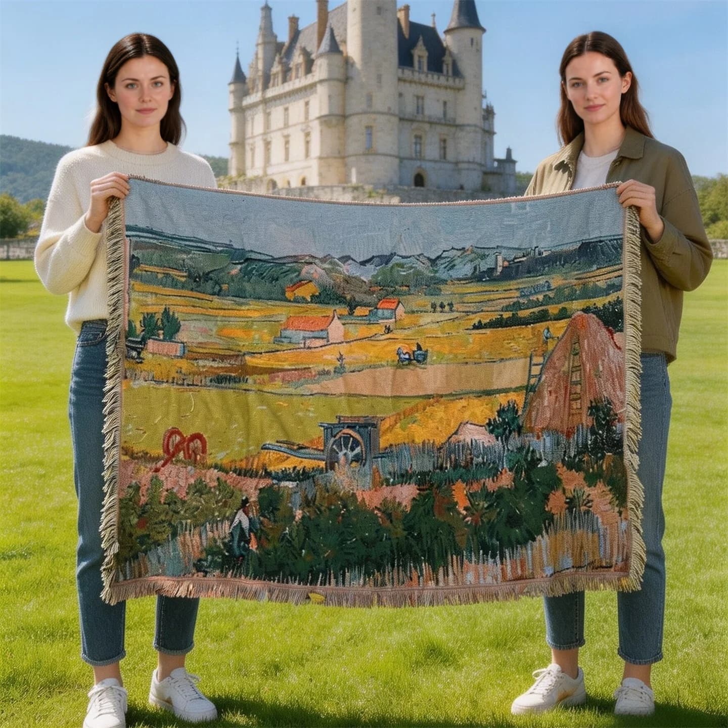 Plaid Tapisserie Style Van Gogh Housse de Canapé Coton