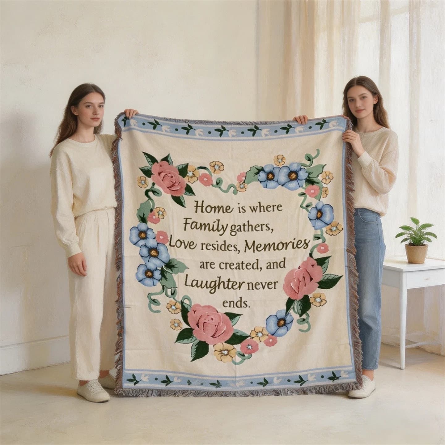 Jeté de canapé tissé mélange coton Décoration murale 130x160cm