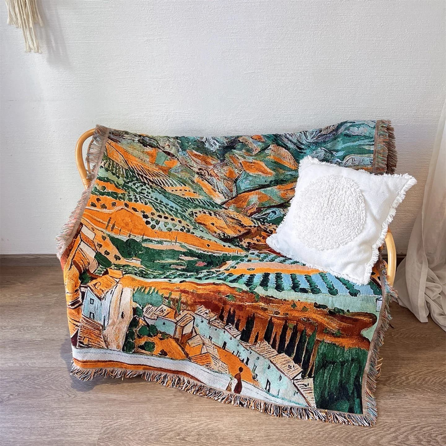 Plaid en tricot imprimé Van Gogh pour canapé