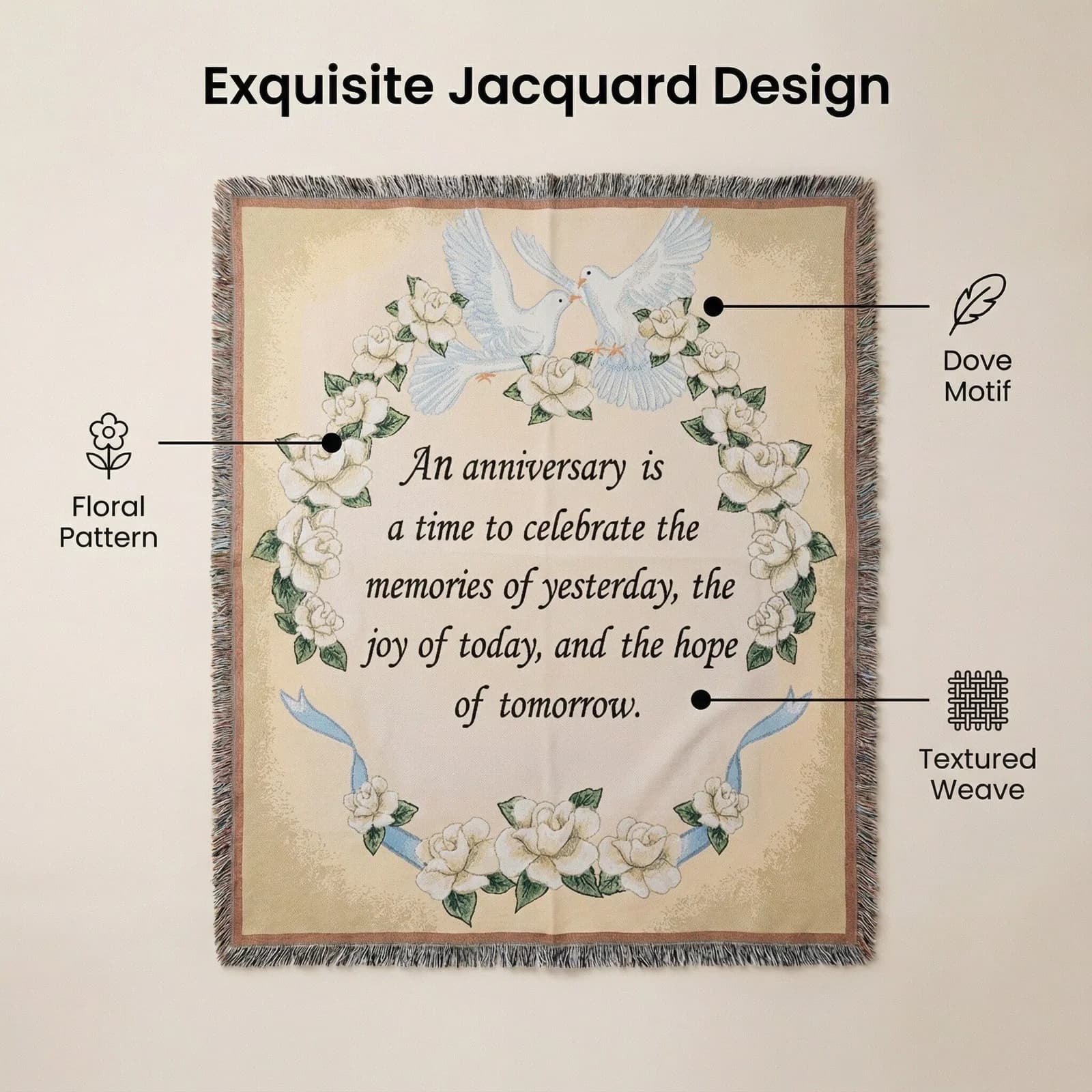 Plaid jeté bohème en coton avec franges pour décoration de canapé